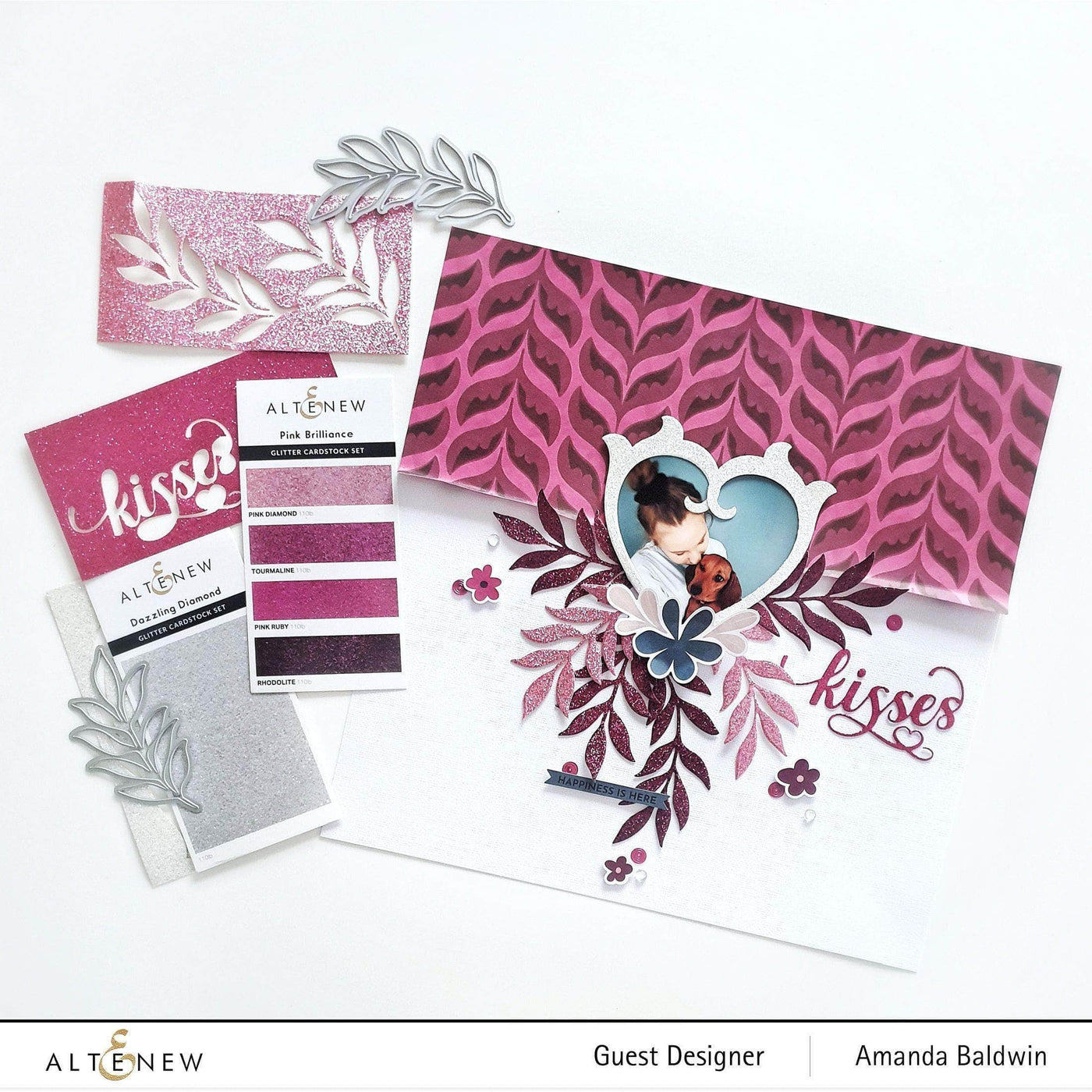 Altenew - Glitter Gradient Cardstock Set - Pink Brilliance