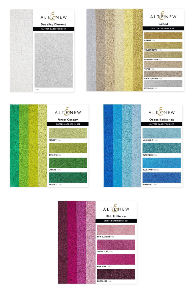 Altenew Sparkle and Dazzle Glitter Gradient Cardstock Bundle for Easy Die  Cutting Card Making Scrapbooking Journaling Home Decor