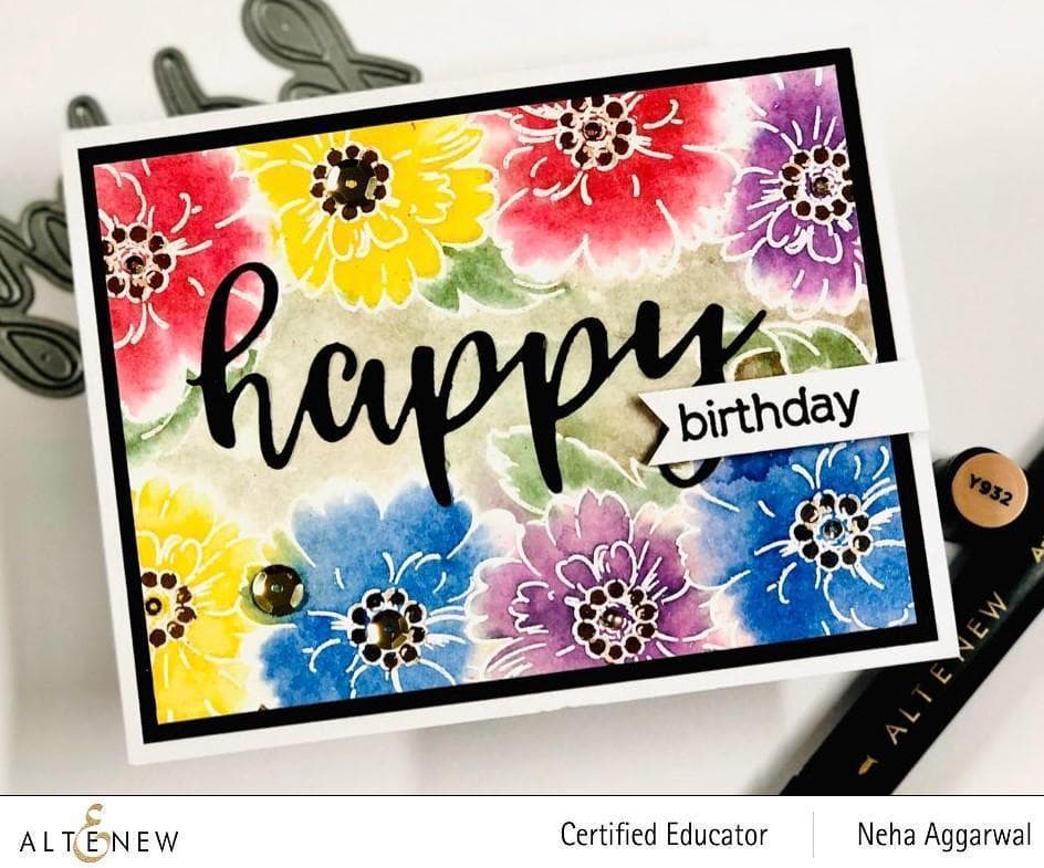 Altenew Creativity Kit Featurette All Over Watercolored Background Class