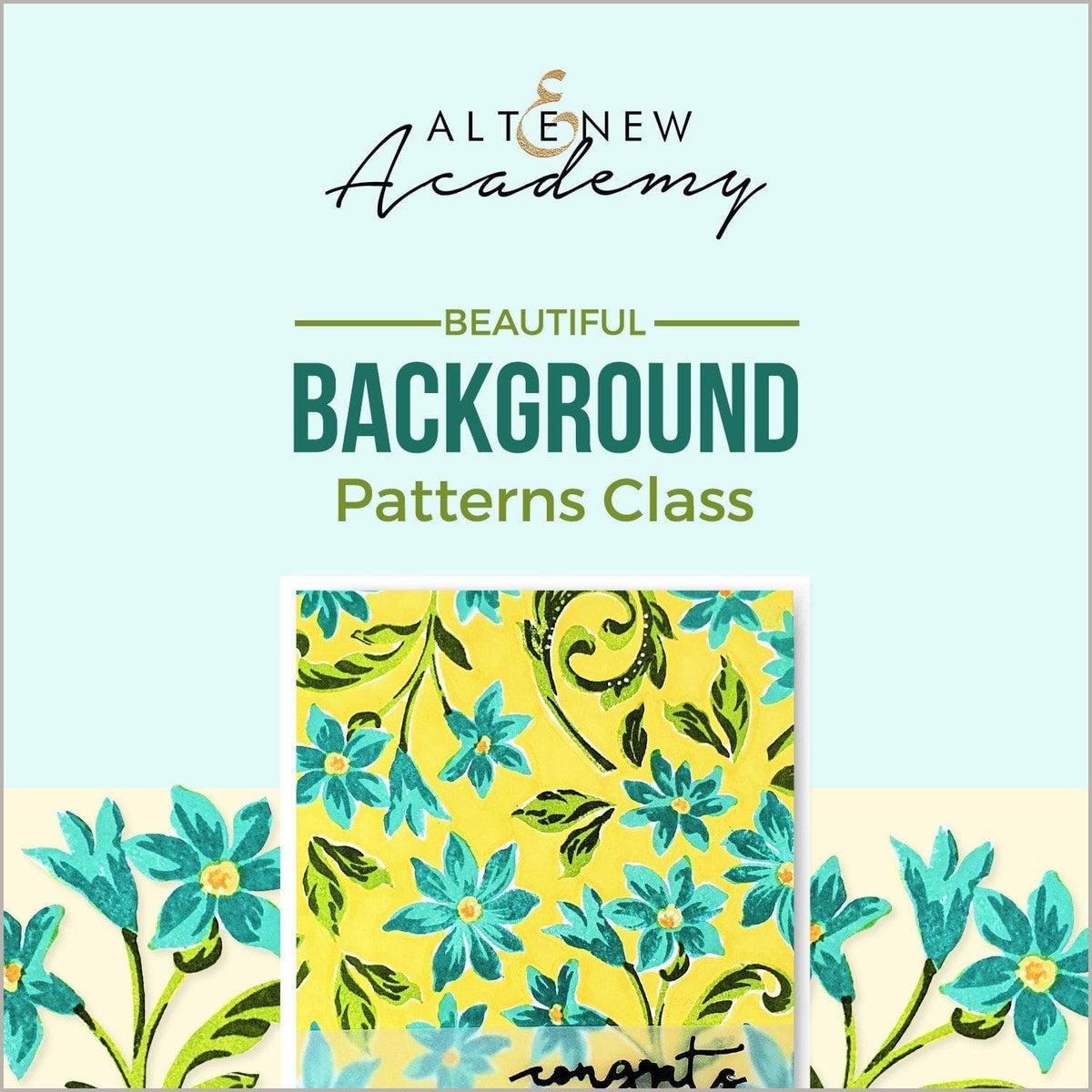 On-demand Altenew class showcasing beautiful background patterns for creative stamping and card making.
