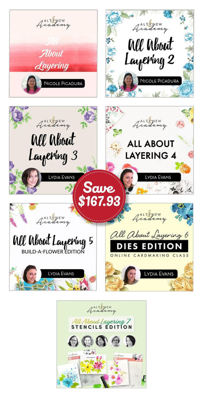 All About Layering Class Bundle (SAVE $167.93) Online Cardmaking Class
