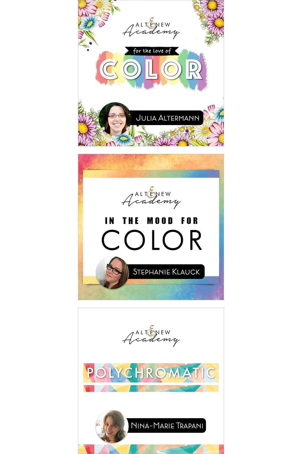 Altenew Color Compendium Class Bundle online on demand cardmaking class, featuring colorful crafting techniques and supplies.