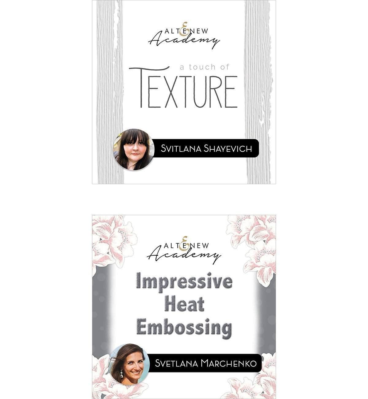 Altenew Heat and Texture Class Bundle online cardmaking class on demand, featuring techniques for creating textured and vibrant cards.