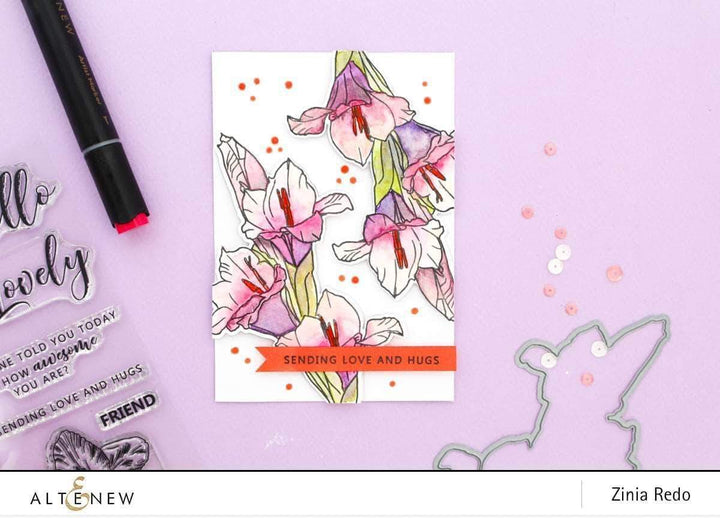 Altenew Creativity Kit Featurette Coloring Over a Stamped Backgrounds Class