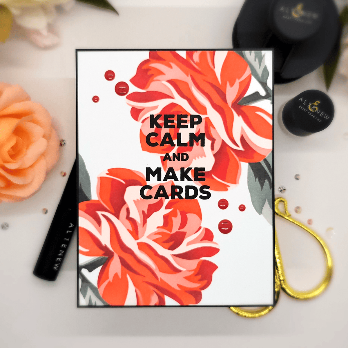Altenew Crafting 101 Layering Stencils on demand class cover image with colorful stencil designs and crafting tools.