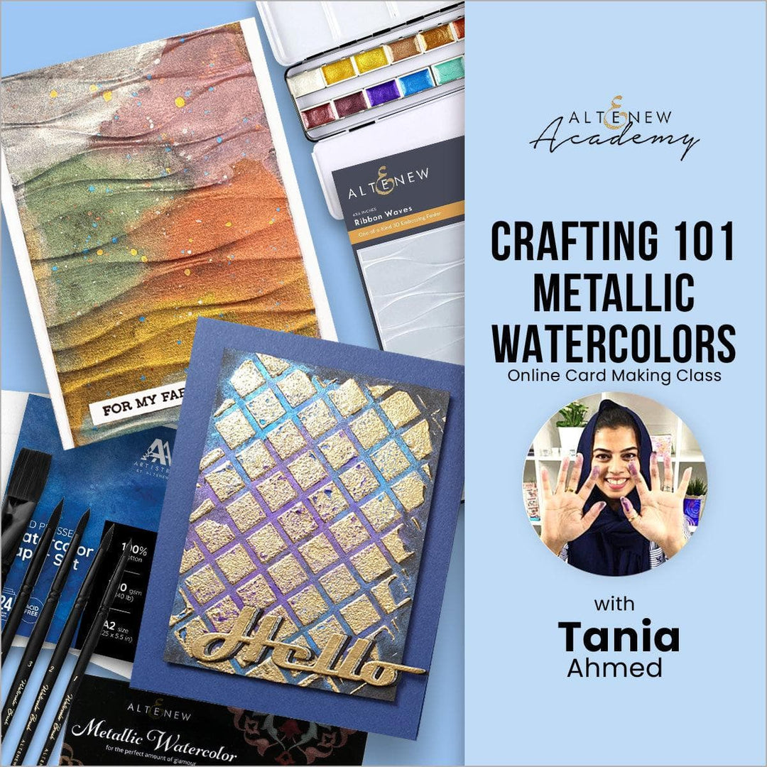 Crafting 101 - Metallic Watercolors Online Cardmaking Class