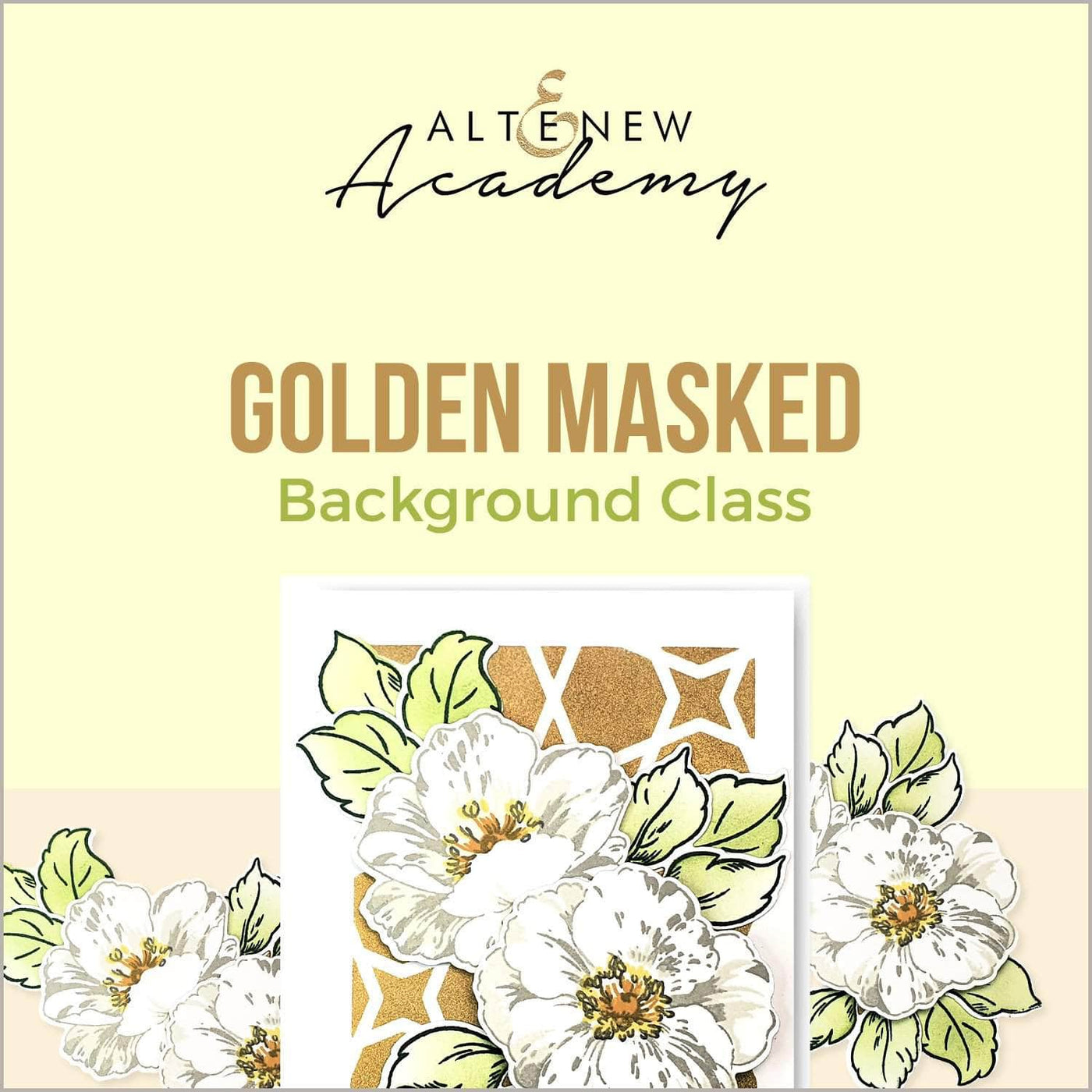 Altenew Creativity Kit Featurette Golden Masked Background Class