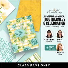 Workshop class on togetherness and celebration by Altenew, featuring materials and participants engaging in heartfelt crafting activities.