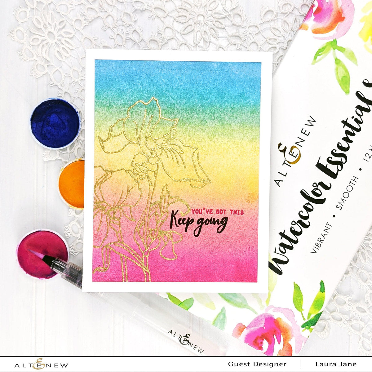 Altenew Class How to: Freehand Watercolor Rose Cluster Wall Art