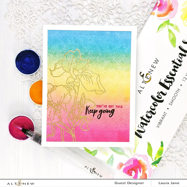 Altenew Class How to: Freehand Watercolor Rose Cluster Wall Art