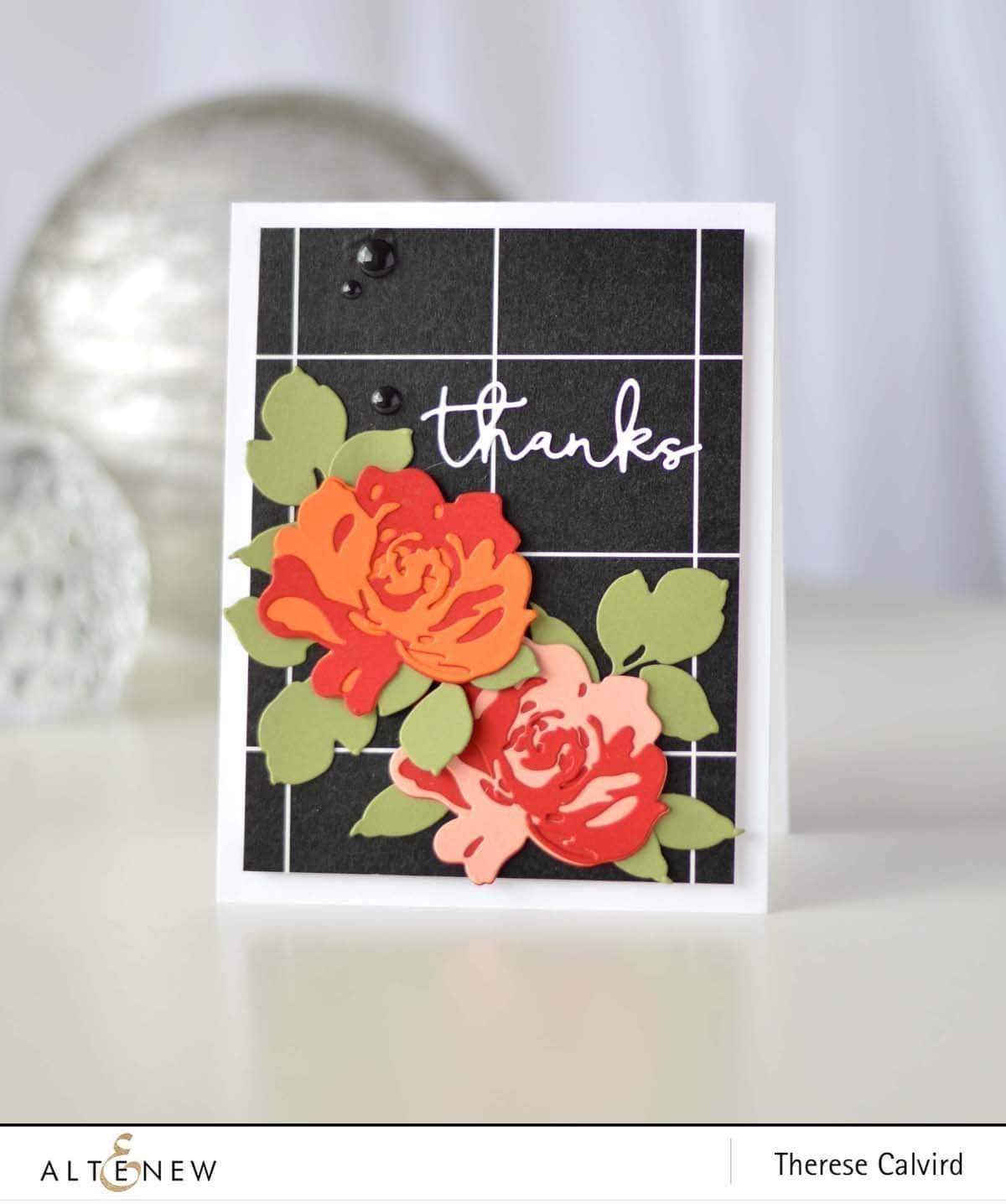 Altenew layering die-cut frames class showing colorful paper frames and tools for creating layered card designs.