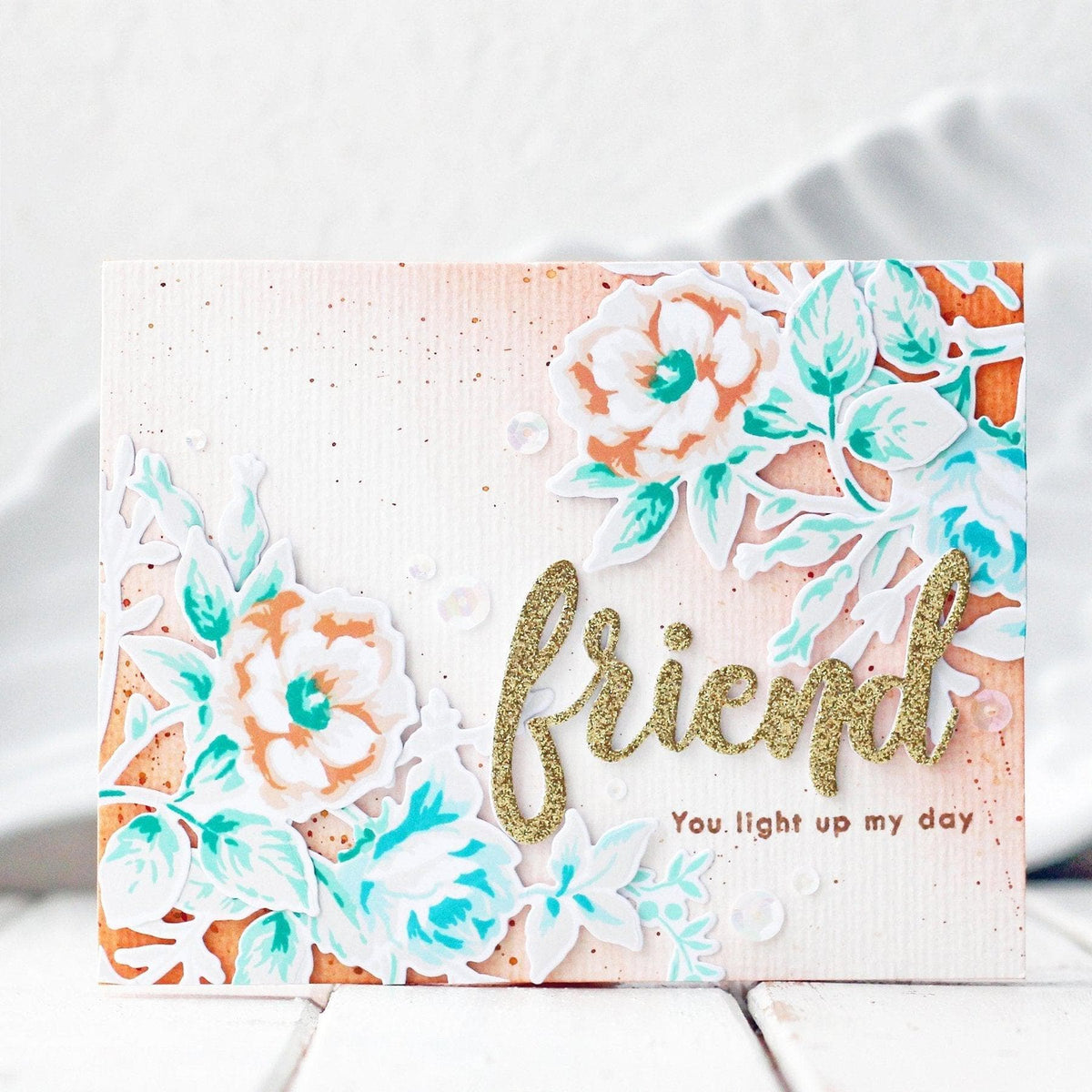 Altenew multi-layered frame background class on demand with colorful paper crafting techniques and layered frame templates.