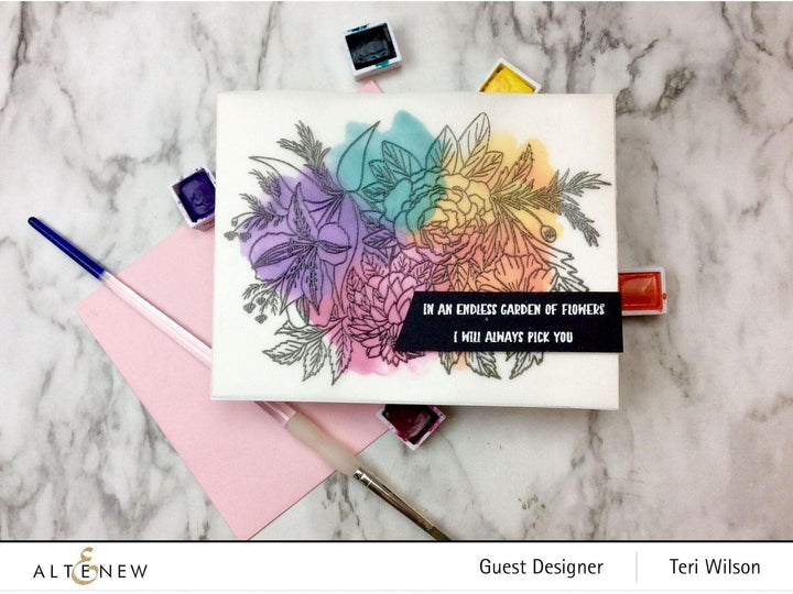 Altenew Creativity Kit Featurette Rainbow Watercolor Background Class