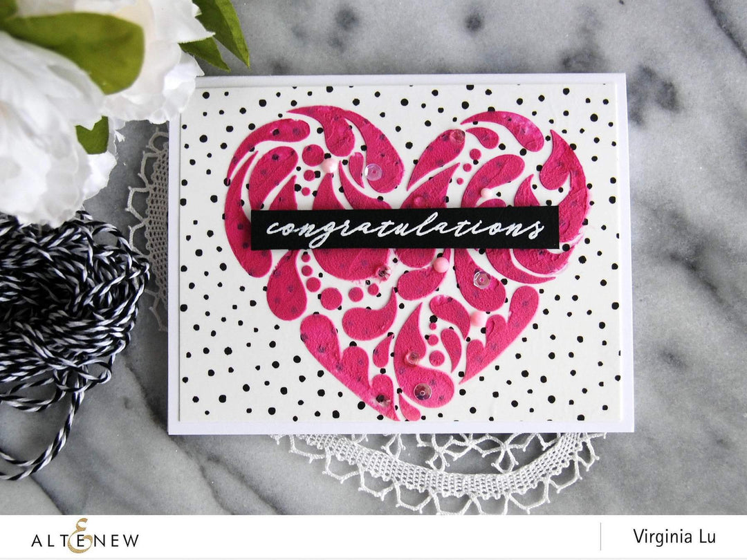 Altenew Creativity Kit Featurette Using Colored Embossing Paste Through a Stencil Class