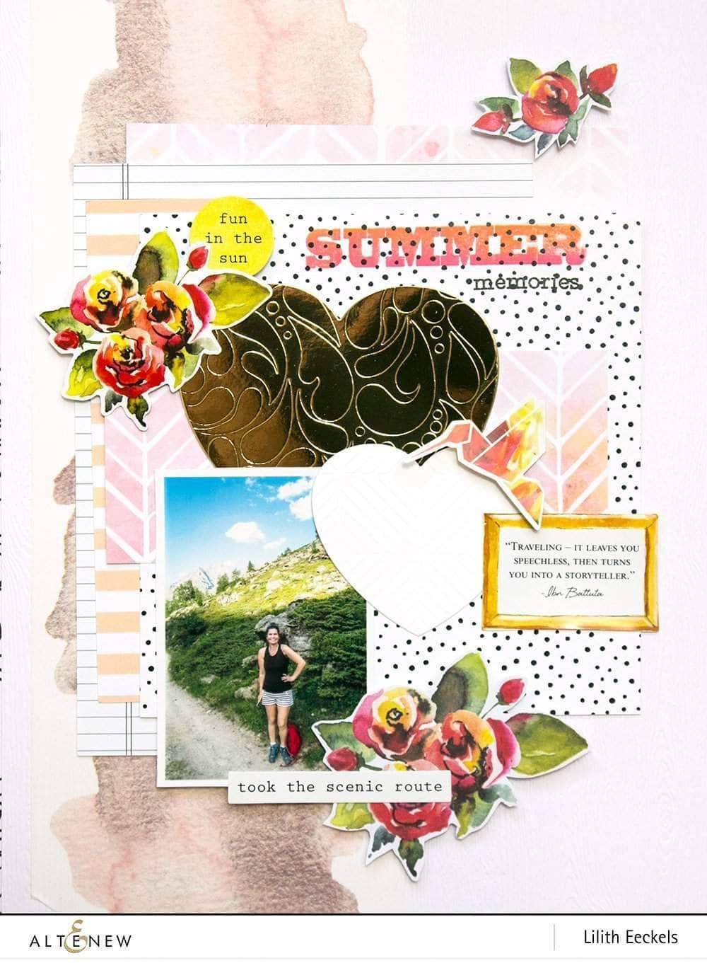 Altenew Creativity Kit Featurette Using Colored Embossing Paste Through a Stencil Class