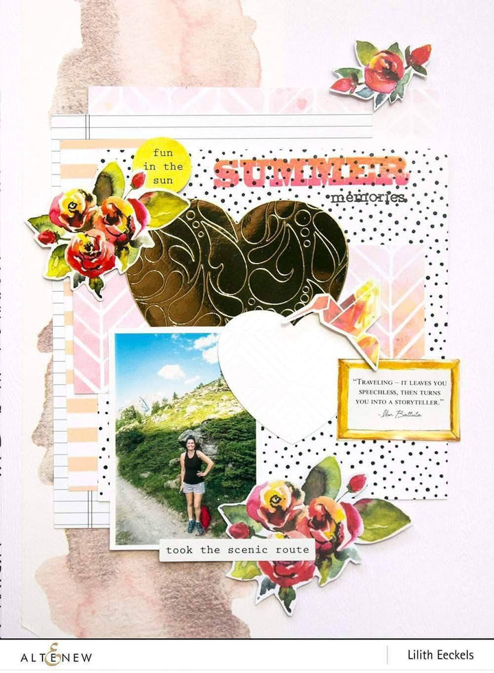 Altenew Creativity Kit Featurette Using Colored Embossing Paste Through a Stencil Class