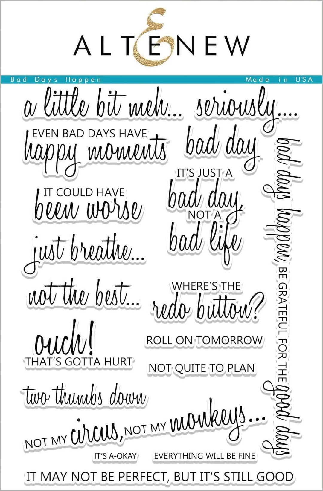 Photocentric Clear Stamps Bad Days Happen Stamp Set