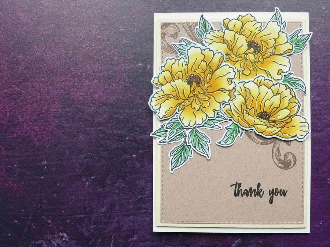 Photocentric Clear Stamps Beautiful Peony Stamp Set