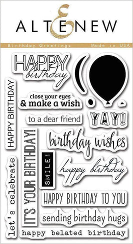 Photocentric Clear Stamps Birthday Greetings Stamp Set