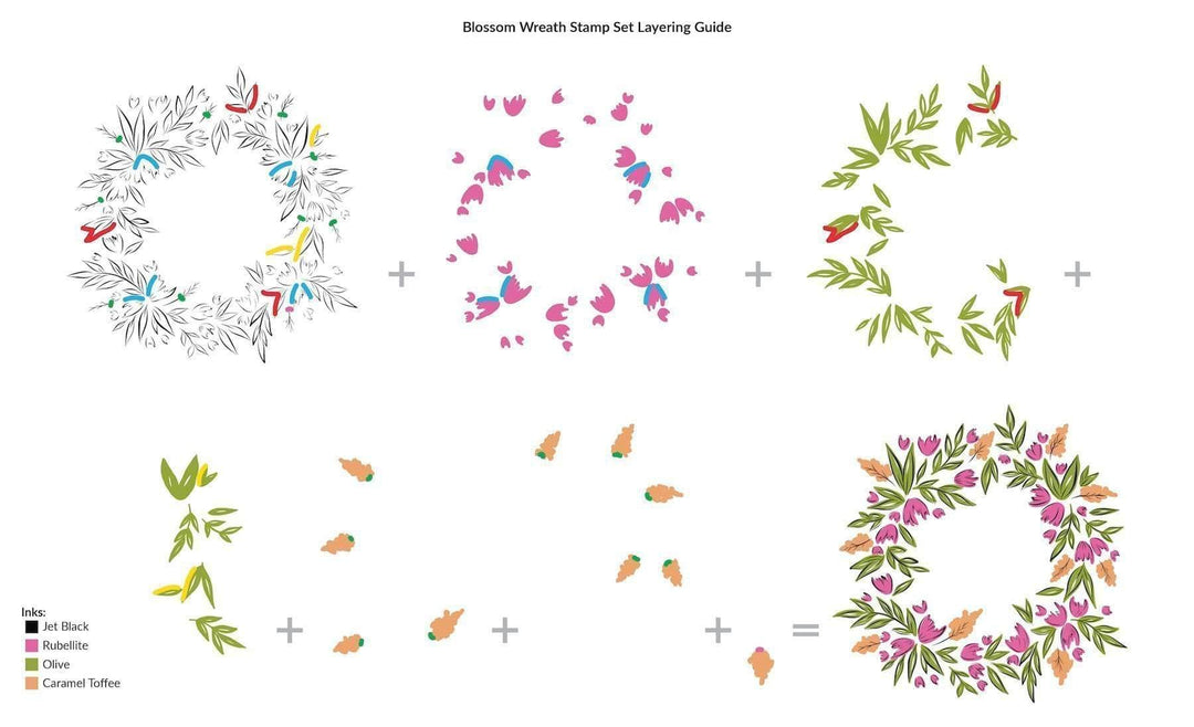 PMA Industries, Inc. Clear Stamps Blossom Wreath Stamp Set