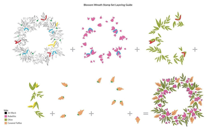 PMA Industries, Inc. Clear Stamps Blossom Wreath Stamp Set