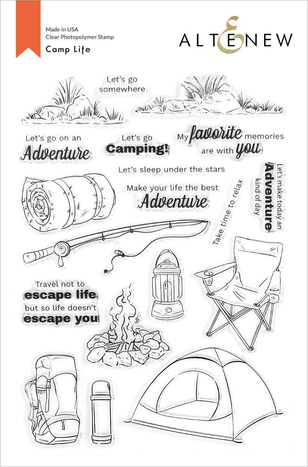 Photocentric Clear Stamps Camp Life Stamp Set