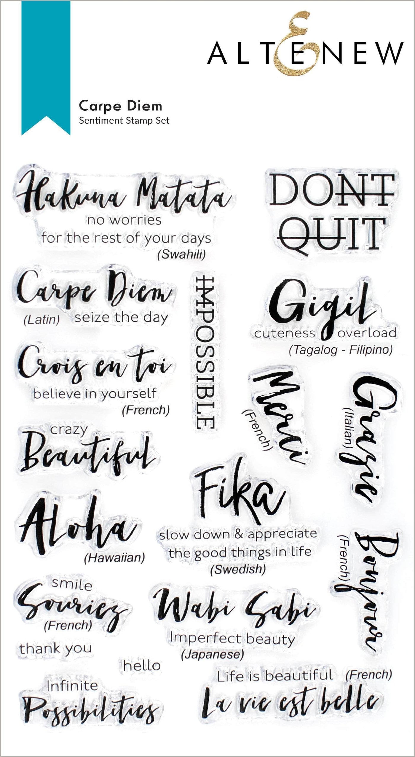 Altenew - Clear Stamps - Uplifting Sentiments