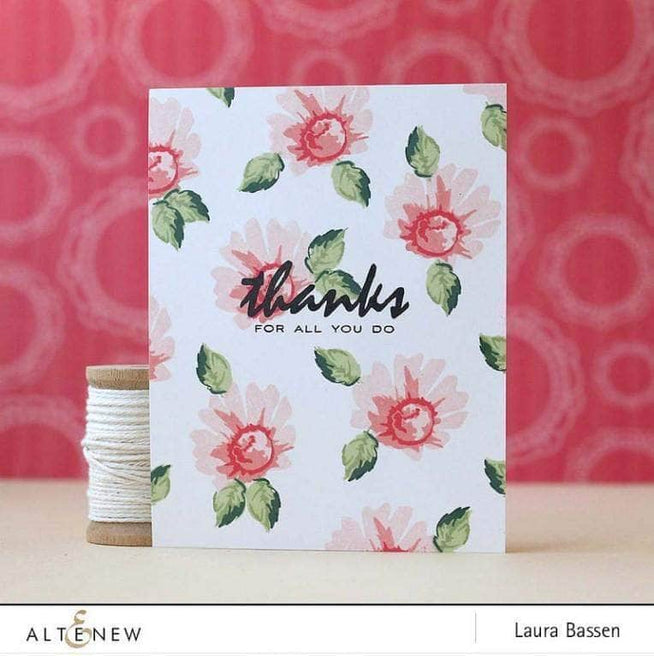Altenew Daisy Stamp Set with clear floral stamps featuring detailed daisy designs for crafting and card-making projects.
