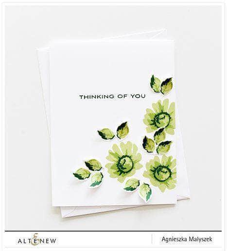 Altenew Daisy Stamp Set of clear rubber stamps with daisy flower designs for crafting and card-making projects.