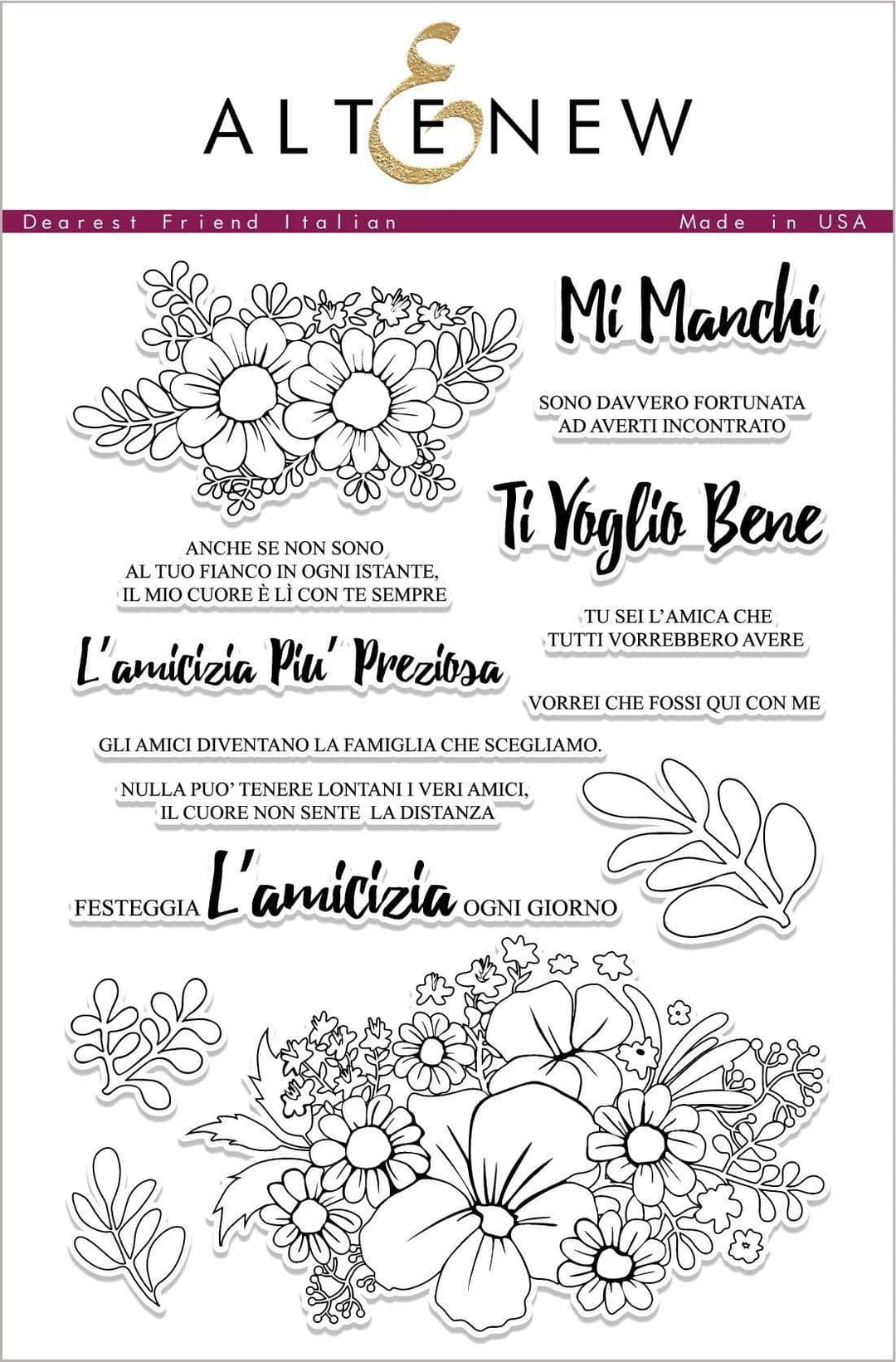 Photocentric Clear Stamps Dearest Friend Italian Stamp Set