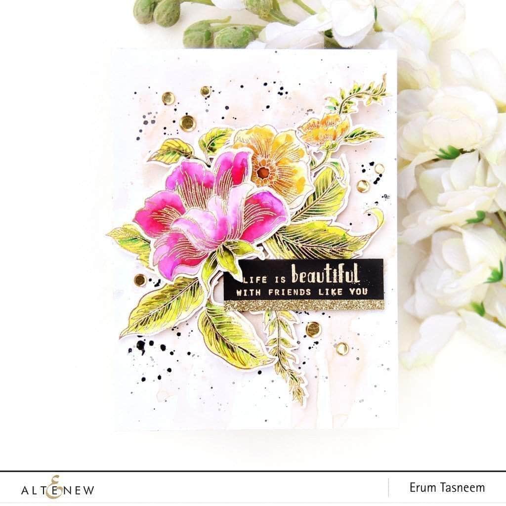 Photocentric Clear Stamps Engraved Flowers Stamp Set