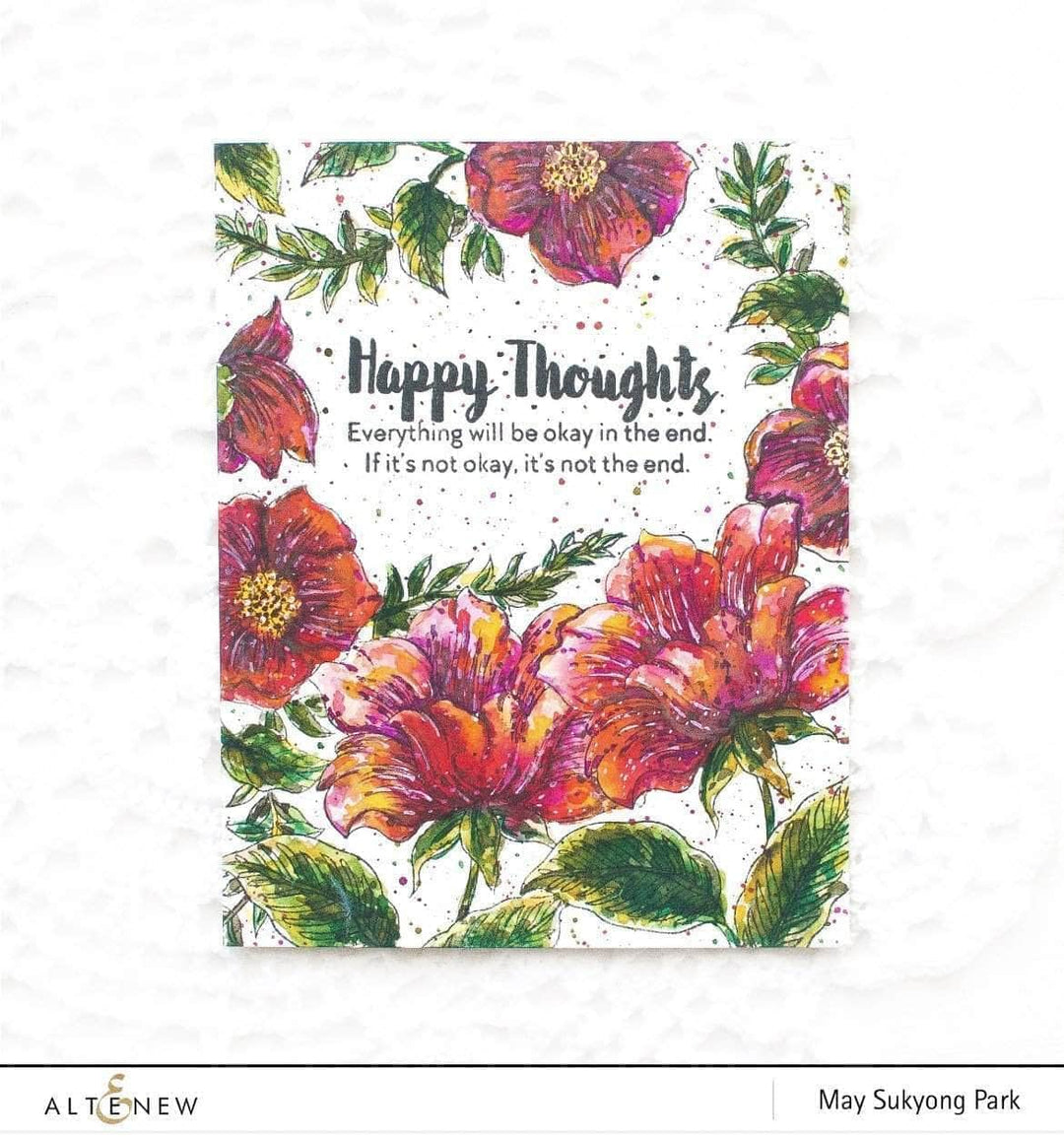 Photocentric Clear Stamps Engraved Flowers Stamp Set