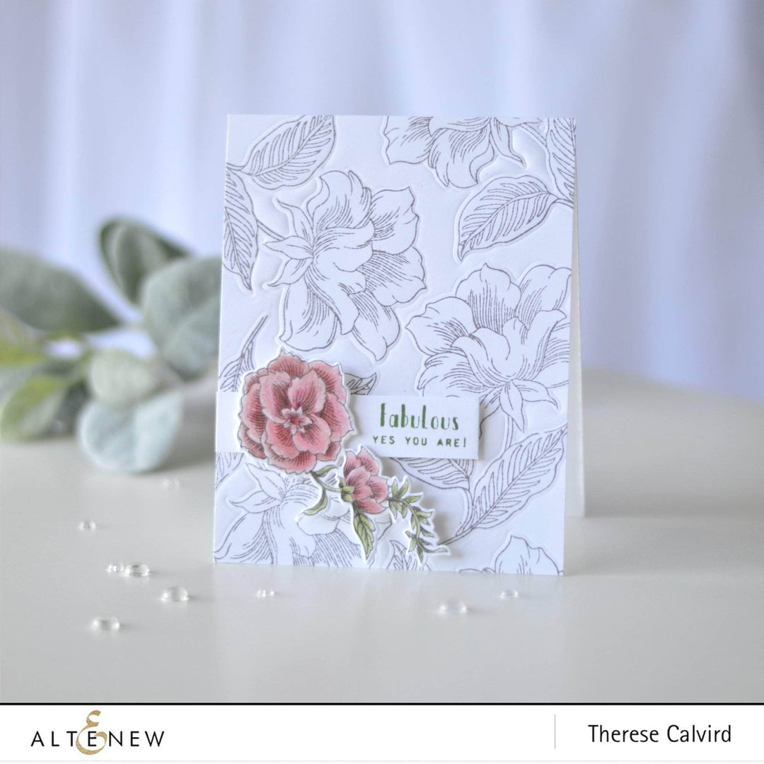 Photocentric Clear Stamps Engraved Flowers Stamp Set