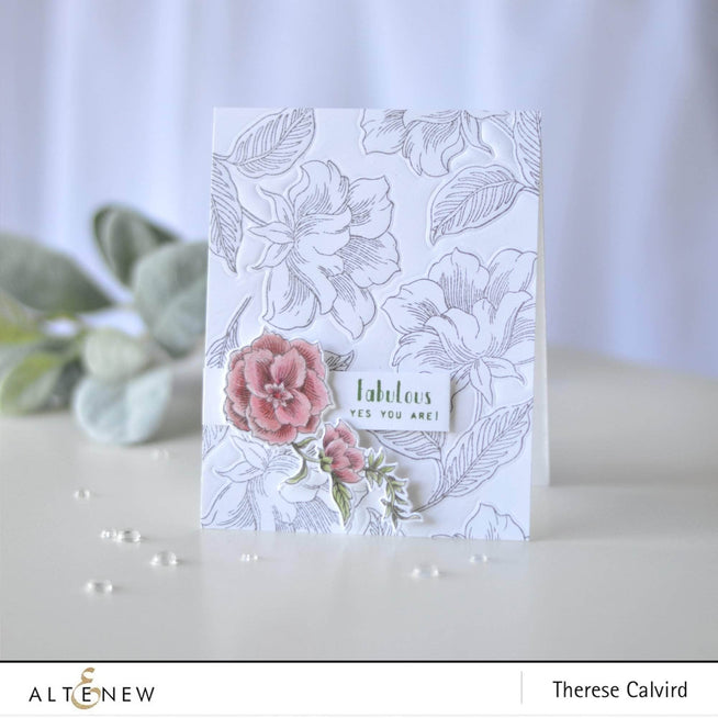 Photocentric Clear Stamps Engraved Flowers Stamp Set