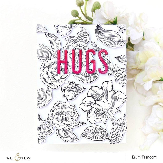 Photocentric Clear Stamps Engraved Flowers Stamp Set