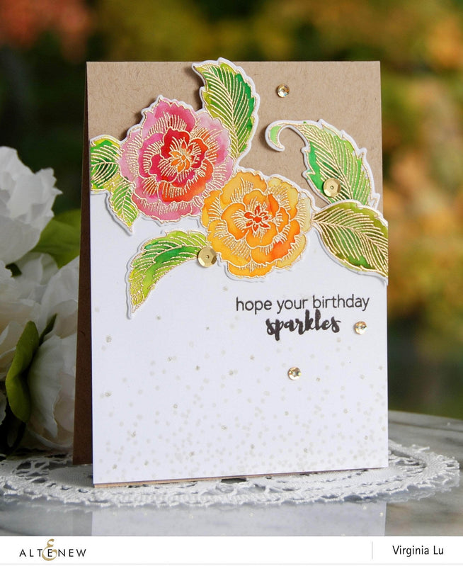 Photocentric Clear Stamps Engraved Flowers Stamp Set