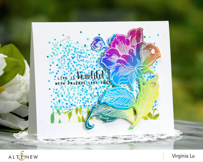 Photocentric Clear Stamps Engraved Flowers Stamp Set