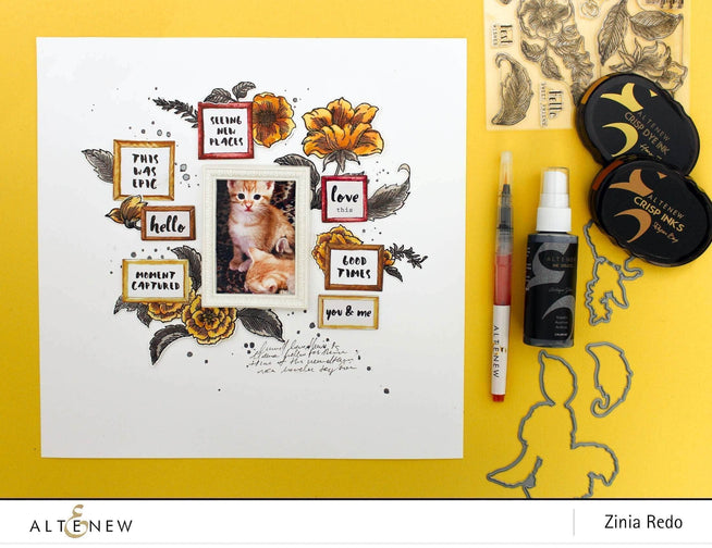Photocentric Clear Stamps Engraved Flowers Stamp Set