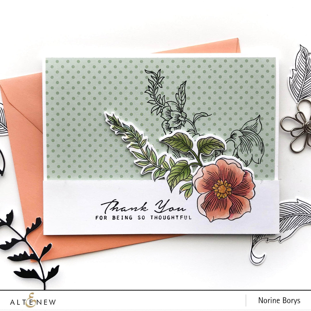 Photocentric Clear Stamps Engraved Flowers Stamp Set