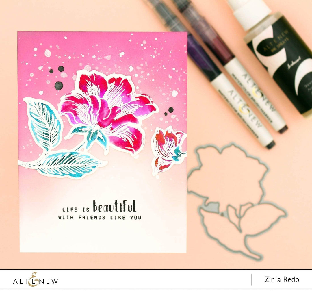 Photocentric Clear Stamps Engraved Flowers Stamp Set