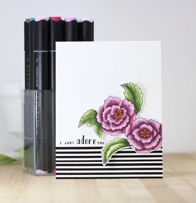 Engraved Flowers Stamp Set