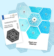 PMA Industries, Inc. Clear Stamps Flowery Hexagon Stamp Set