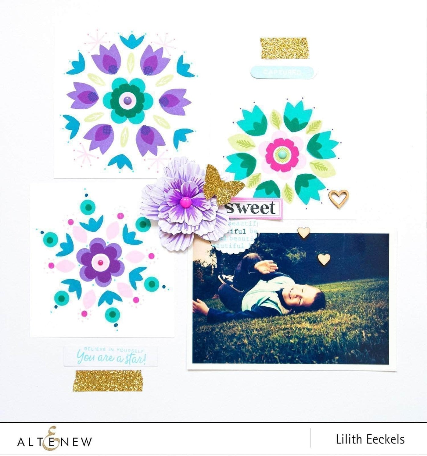 Photocentric Clear Stamps Folksy Florals Stamp Set