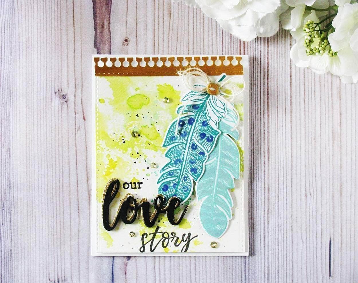 Photocentric Clear Stamps Golden Feather Stamp Set