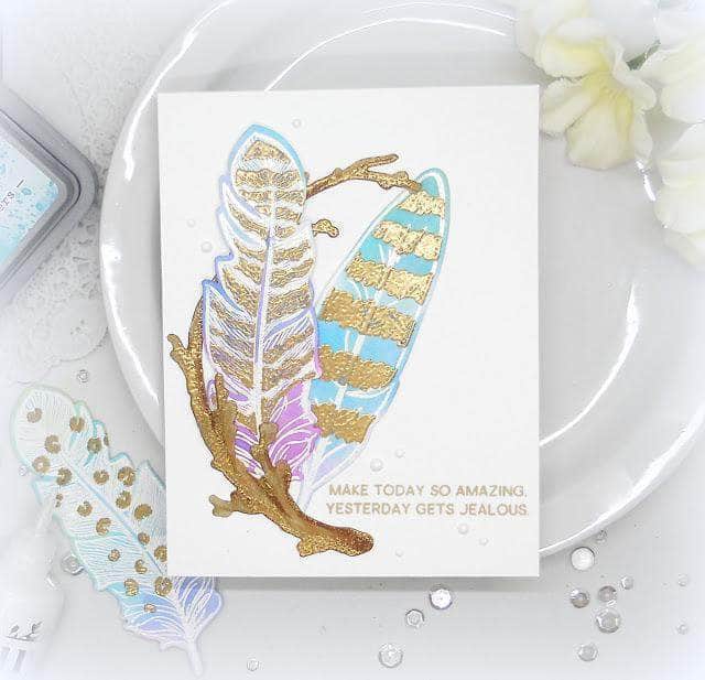 Photocentric Clear Stamps Golden Feather Stamp Set