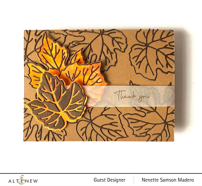 Altenew Grape Leaves Clear Stamp Set with detailed grape leaf designs for crafting and card-making.