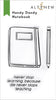 Altenew Handy Dandy Notebook Clear Stamp Set with various notebook and writing-themed stamps on transparent sheets