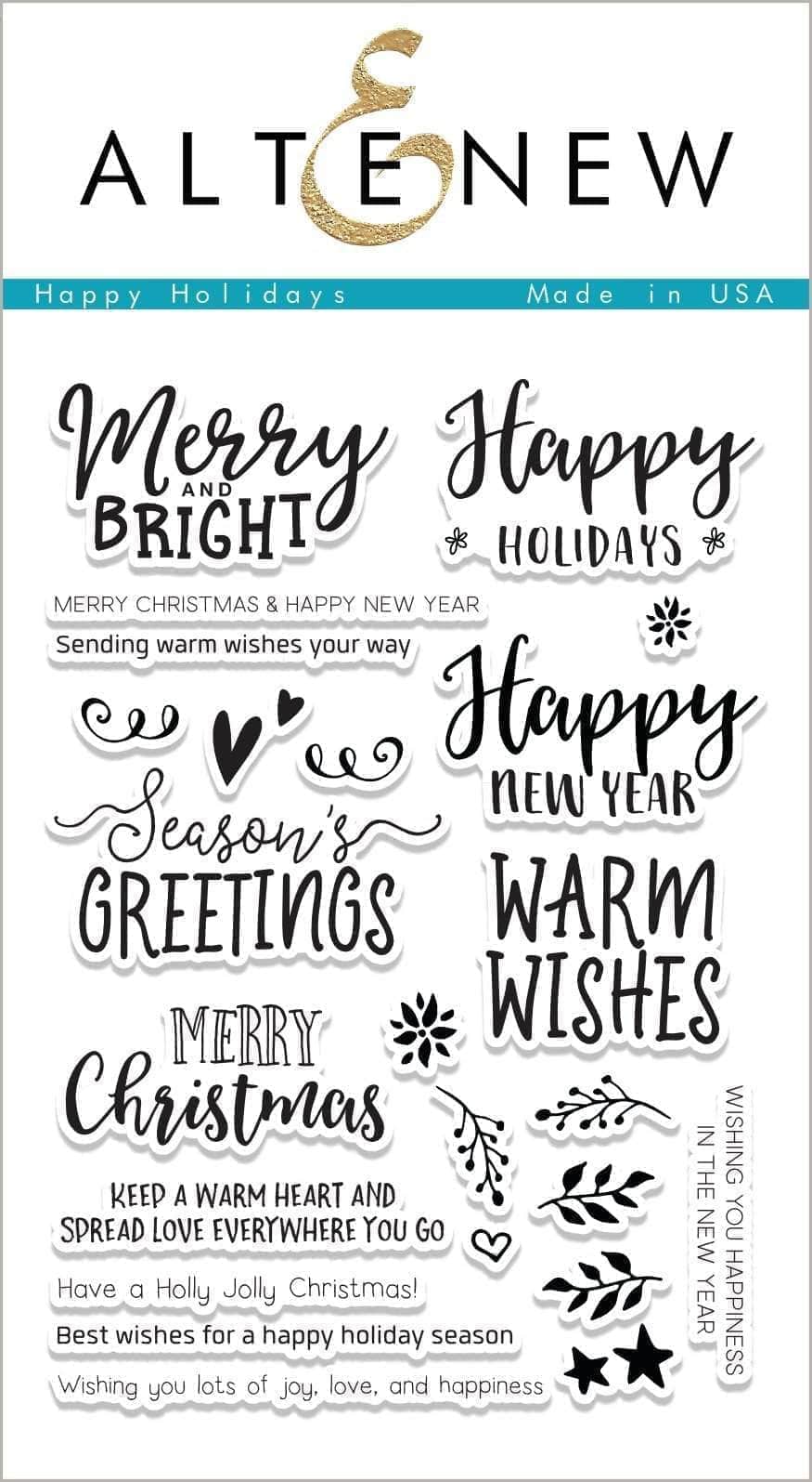 Photocentric Clear Stamps Happy Holidays Stamp Set
