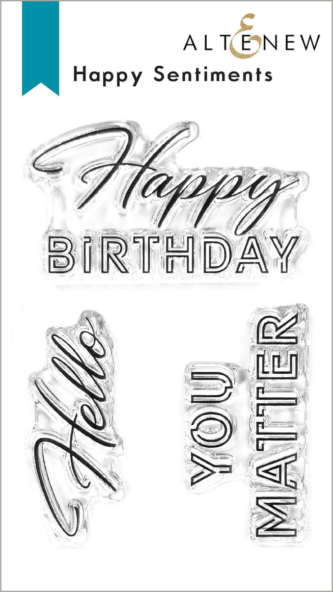 Photocentric Clear Stamps Happy Sentiments Stamp Set