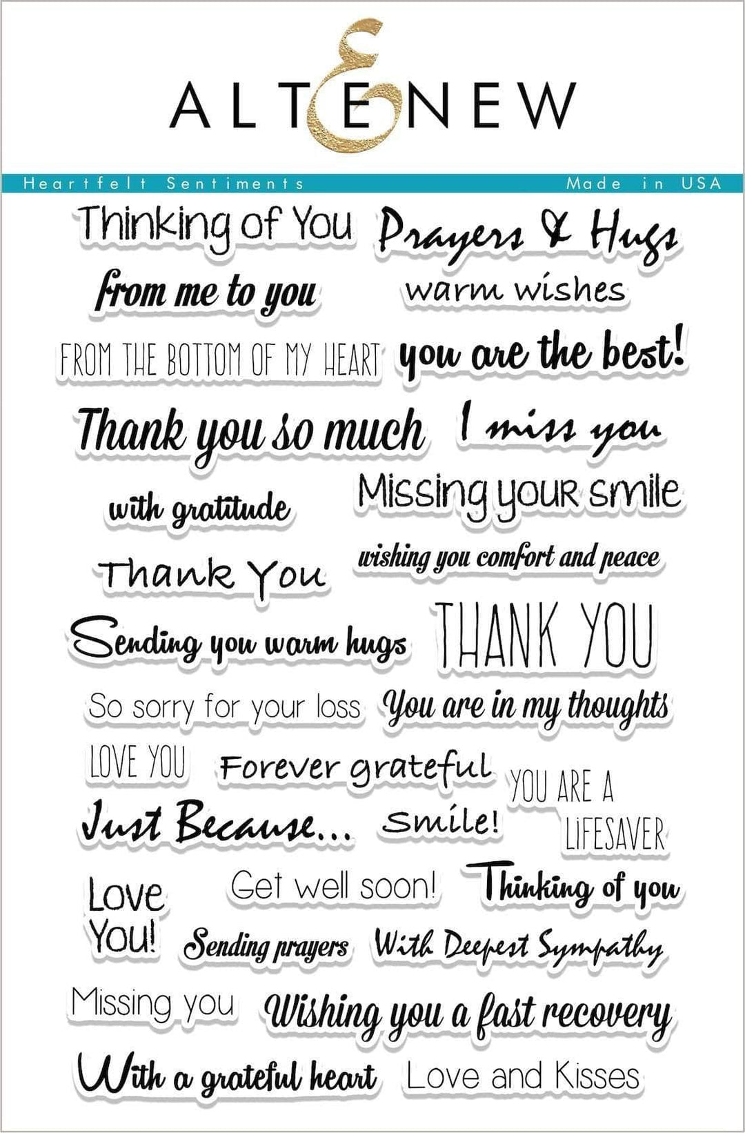 Photocentric Clear Stamps Heartfelt Sentiments Stamp Set